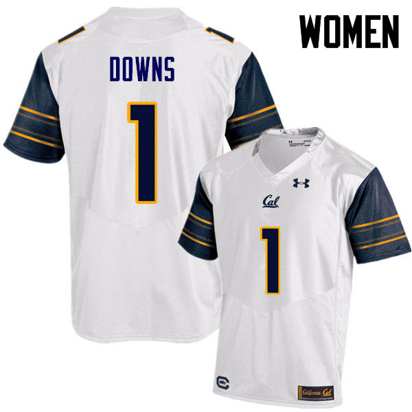 Women #1 Devante Downs Cal Bears (California Golden Bears College) Football Jerseys Sale-White